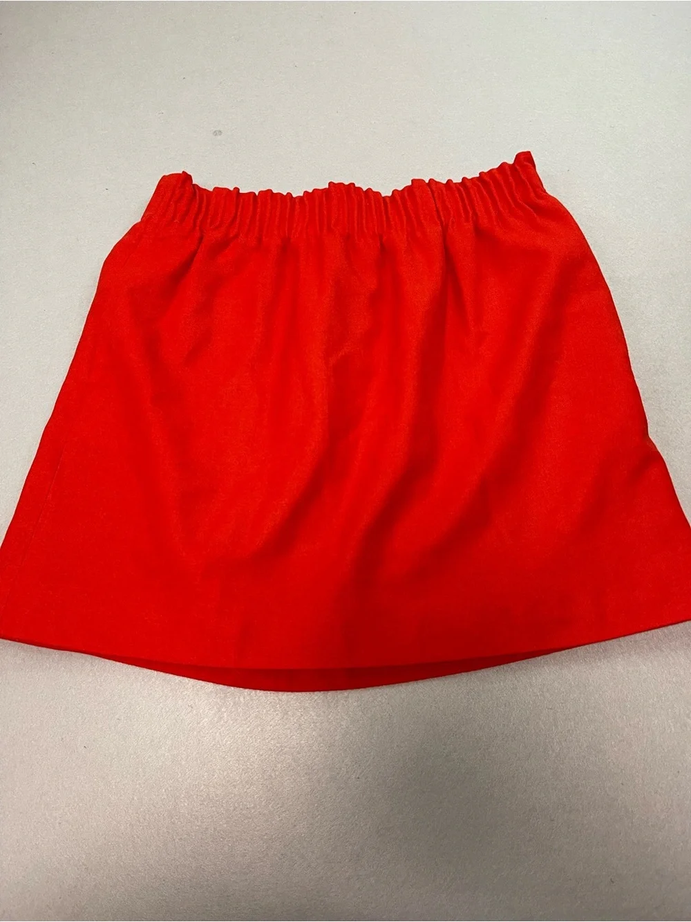 J. Crew Ruched Waist Neon Red Mini Sz 8 Skirt with pockets